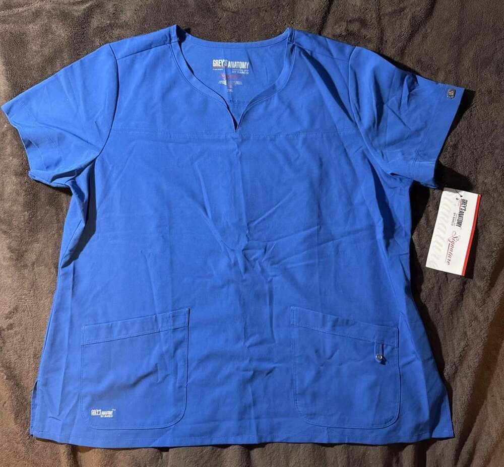 Grey's Anatomy Signature Scrub Top Size 3XL New Royal Blue